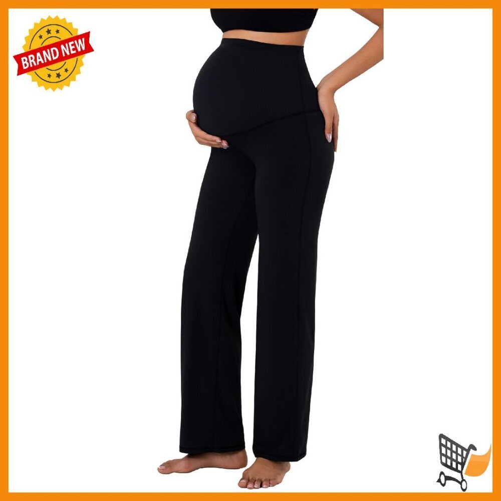 Maternity Wide Leg Lounge Pants Stretchy Supportive Over Belly